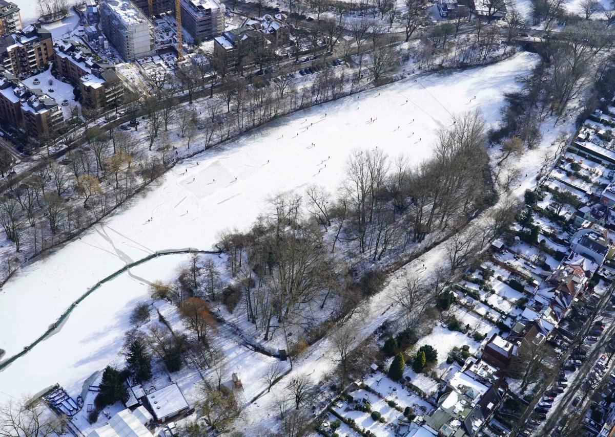 Alster Hamburg Schnee