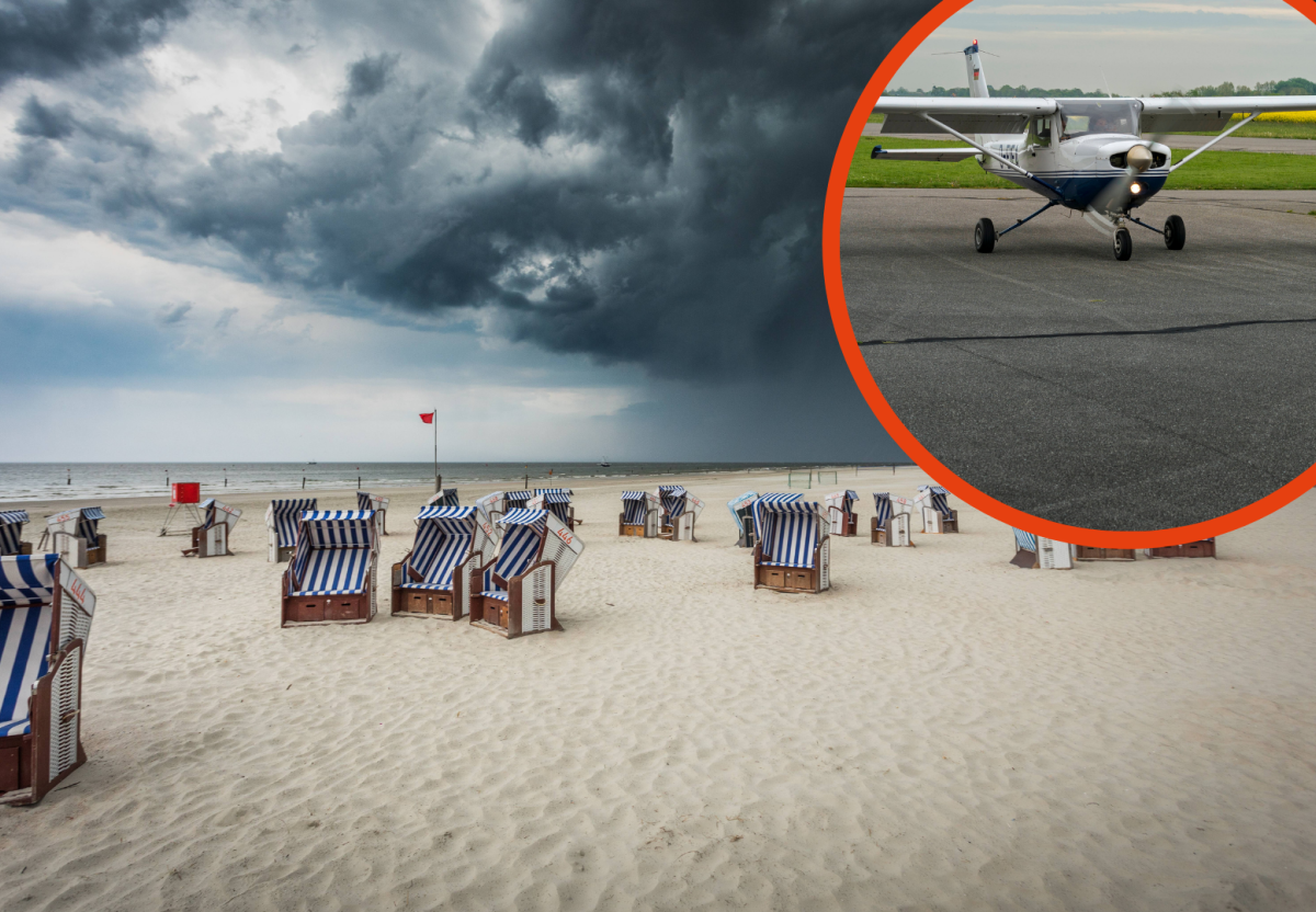 Sankt Peter-Ording (SPO) Nordsee Wetter Eiderstedt Flugplatz Flugzeug Gewitter