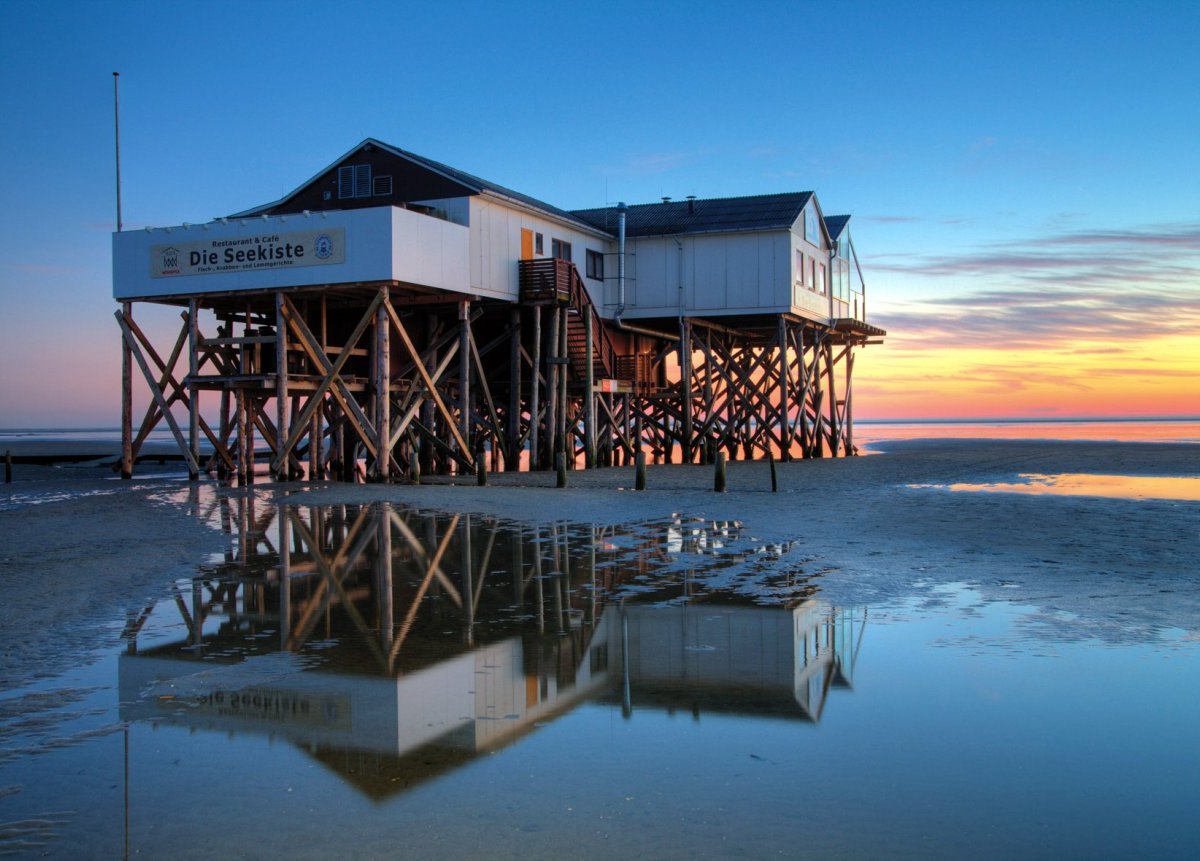 Sankt Peter-Ording (SPO) Seekiste Salt & Silver Nordsee Pfahlbau Wattenmeer Urlaub Restaurant Hamburg Schickimicki