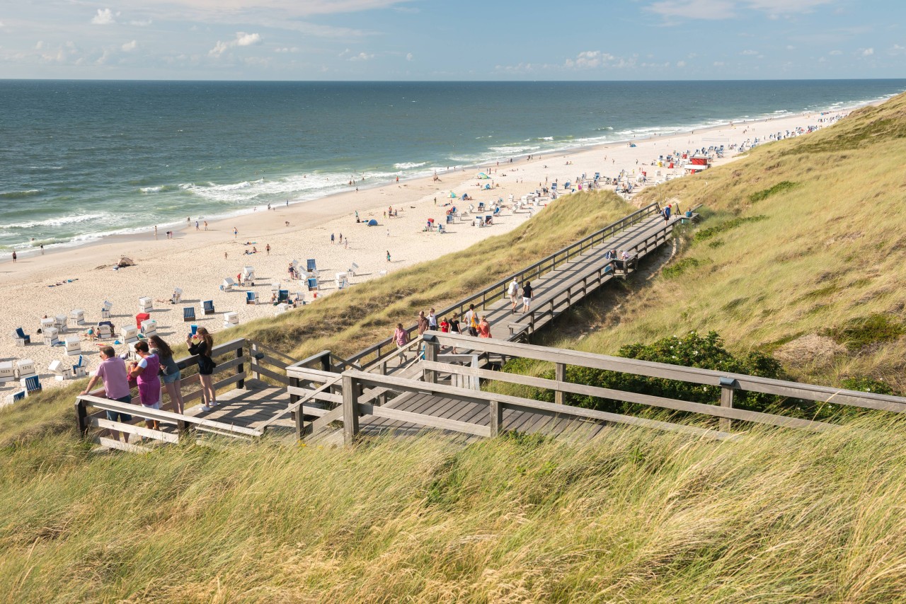 Sylt: Strand an der Küste zwischen Wenningstedt und Kampen.