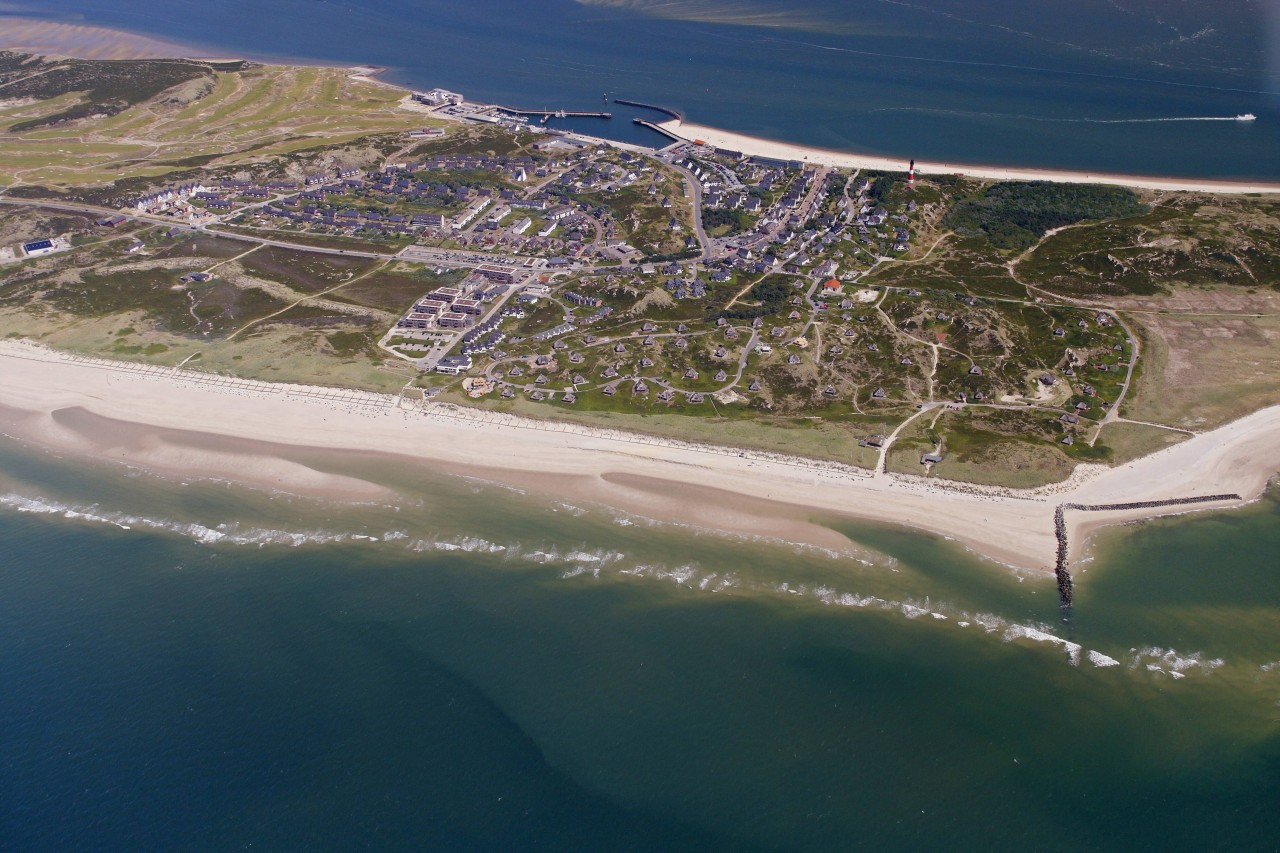 Luftaufnahme von Hörnum auf Sylt.