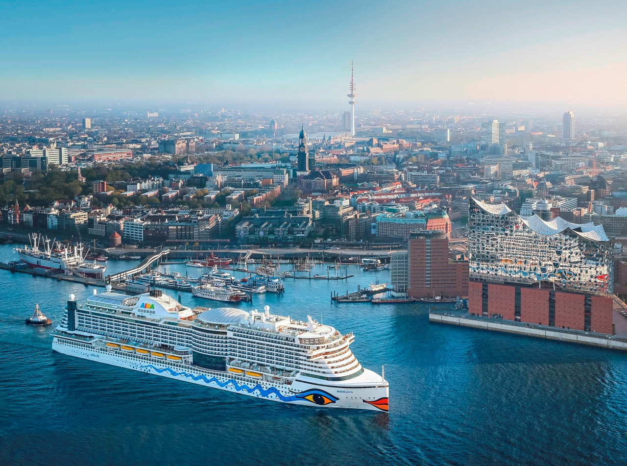 Die Aida „Perla“ in Hamburg. 