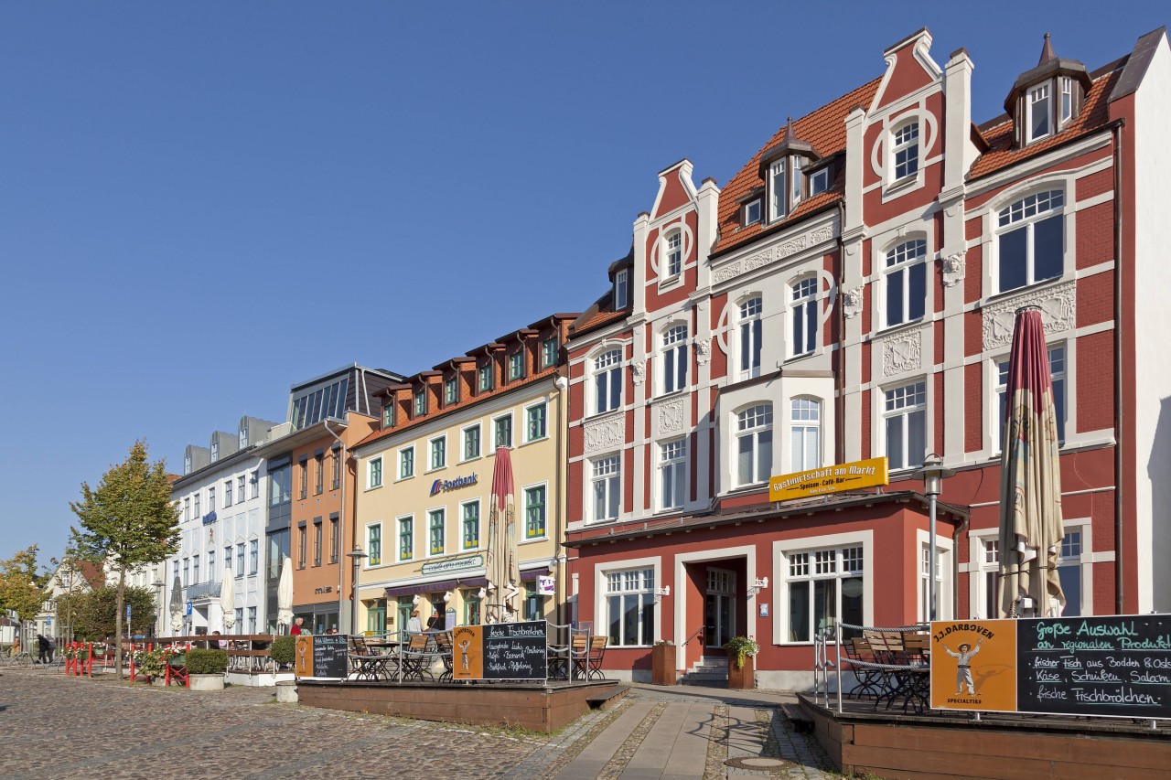 Der Marktplatz in Bergen auf Rügen