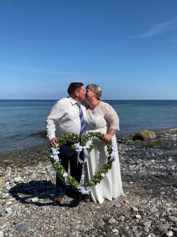 Markus und Regina am Strand von Fehmarn