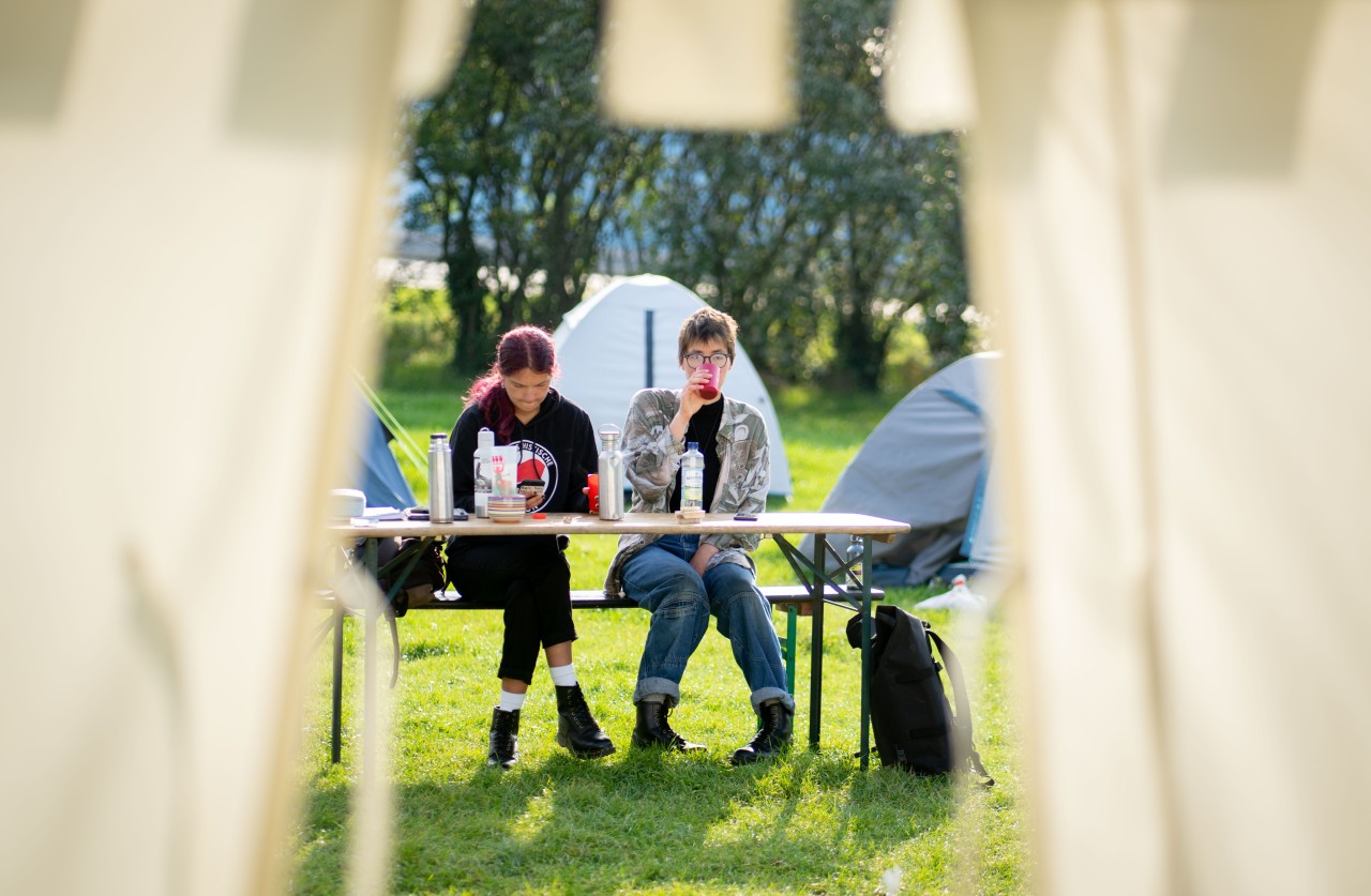 Die Hungerstreikenden sitzen in ihrem Protestcamp im Regierungsviertel. 