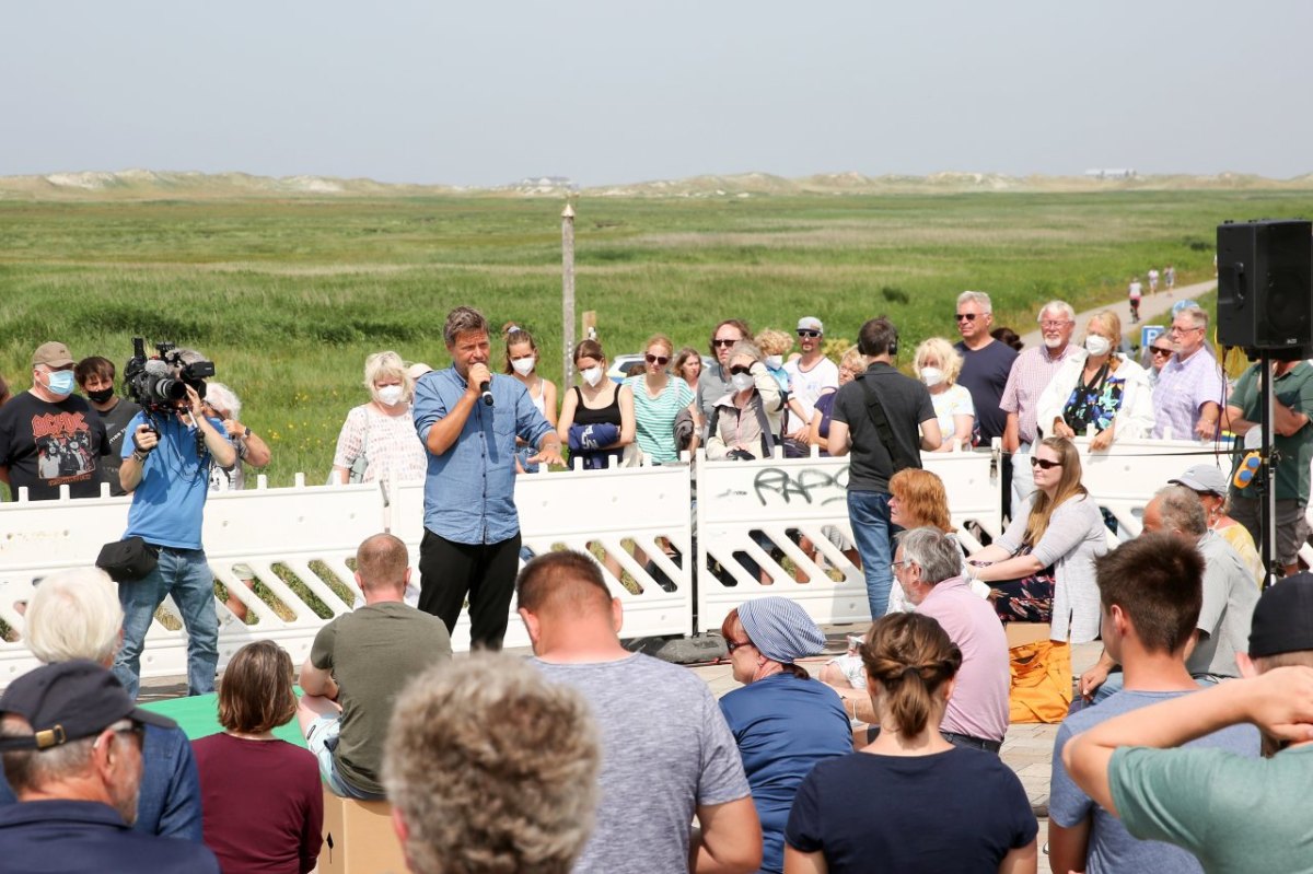 Sankt Peter-Ording (SPO) Robert Habeck Grüne Westerhever Bundestagswahl Schleswig-Holstein Flut Hochwasser