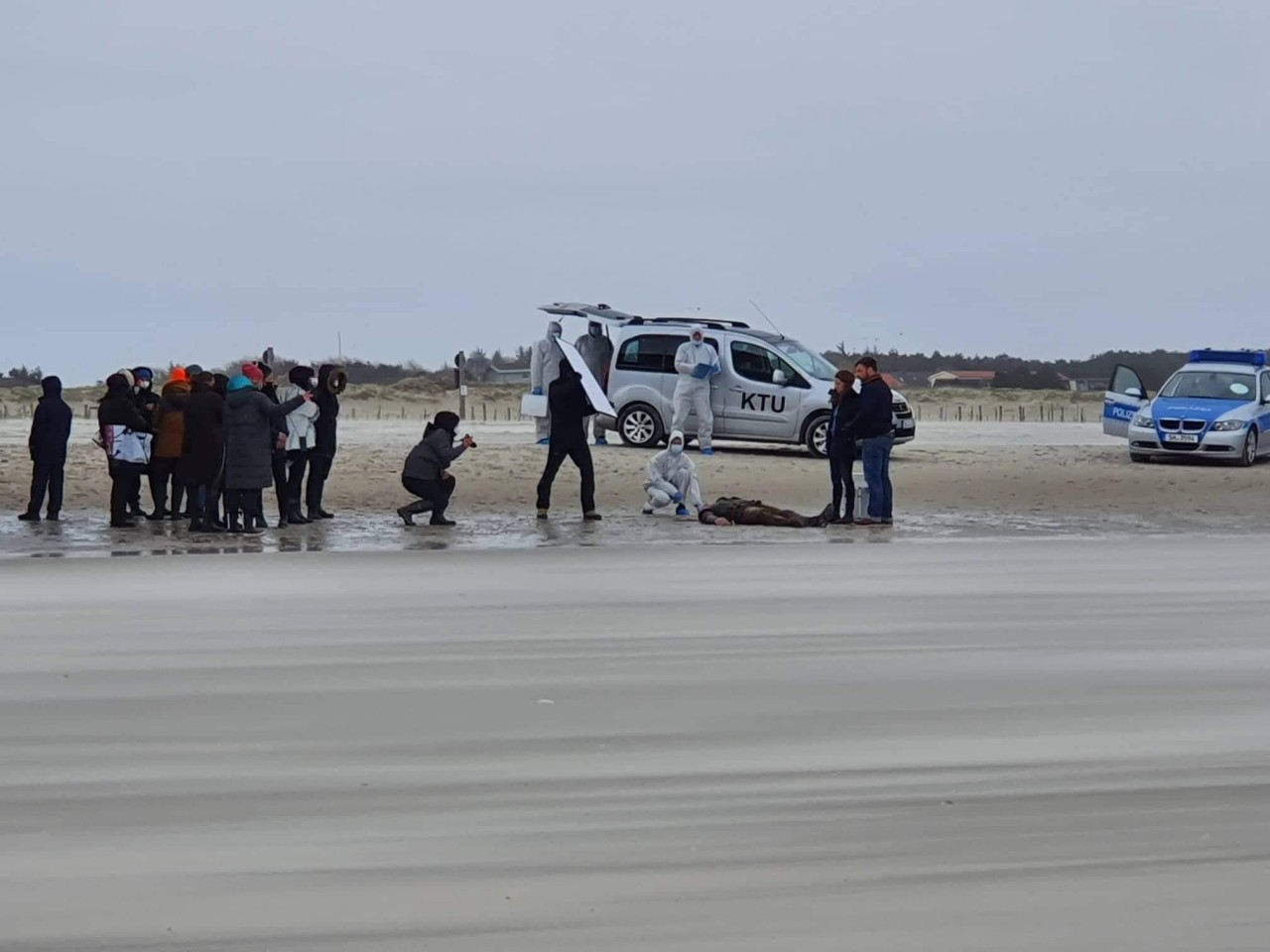 Dreharbeiten am Strand von Sankt Peter-Ording